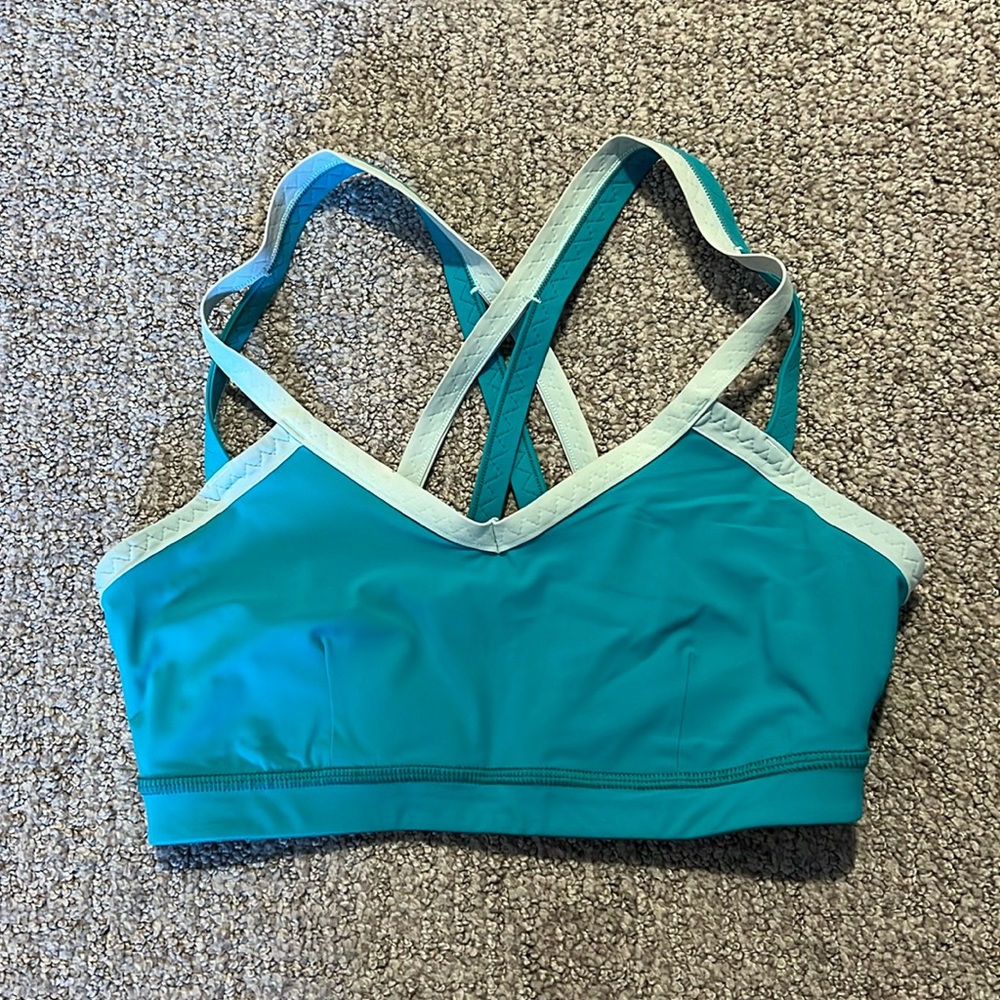 Blue Lululemon Criss-cross Sports Bra